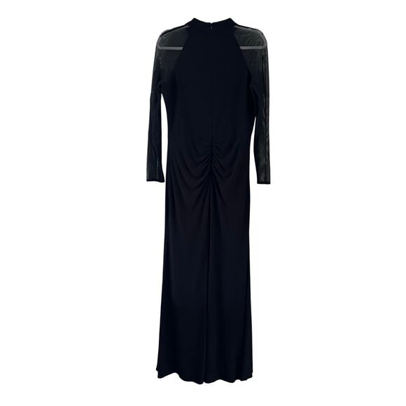 Betsy & Adam Illusion Mesh Long Sleeve Scuba Gown 14 $249 Gala Formal Event - Picture 9 of 11